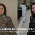 A desaturated photo of Alessandra Guerrieri, Founder of AGpress and Kristina Todorova, Founder of The Co-created Hub, overlaid by the title of the event and intro caption.