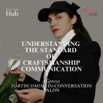 A photo of AGpress founder dressed in a black suit and white shirt holding a white lily with an overlay text inviting to the upcoming event "Understanding the Standard of Craftsmanship Communication" inside the AGpress Channel.