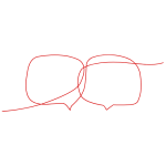 a line drawing of two interlaced bubble speeches